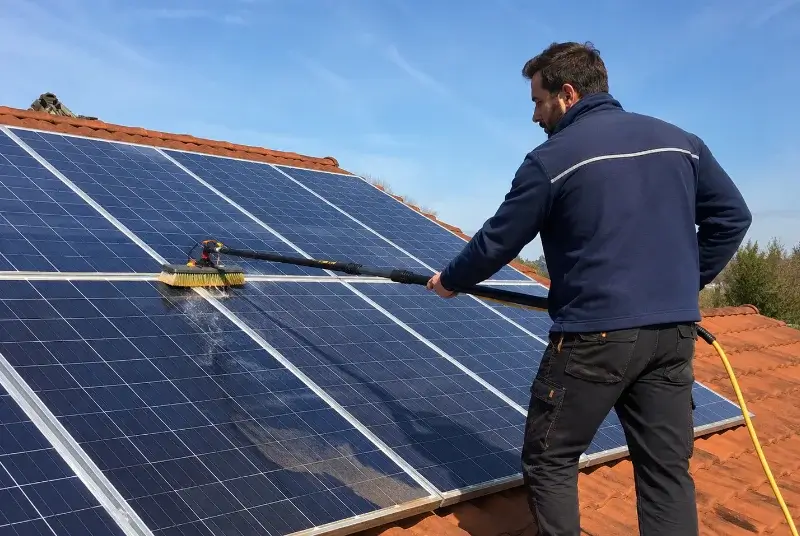 Nettoyage et entretien de panneaux solaires à l'Absie